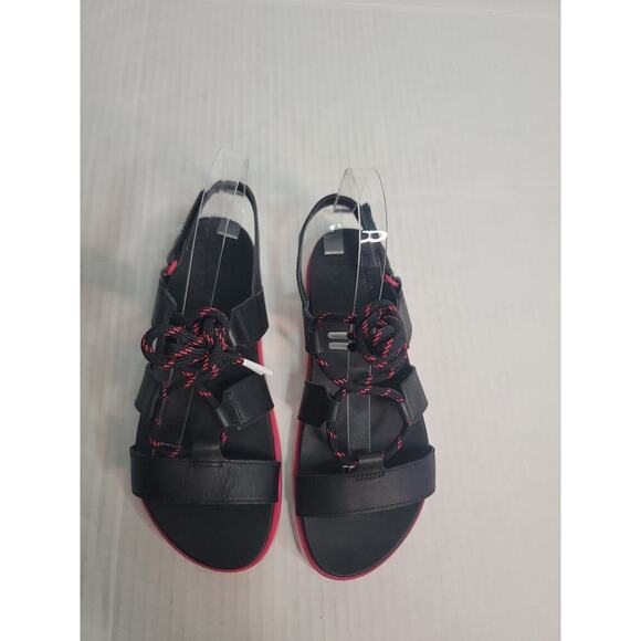 Sorel Sandals Womens SZ 7.5 Roaming Lace Leather Black Punch Pink - Picture 2 of 9